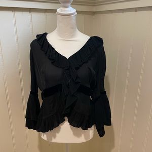 🎉HP🎉 Nanette Lepore - silk black blouse/jacket